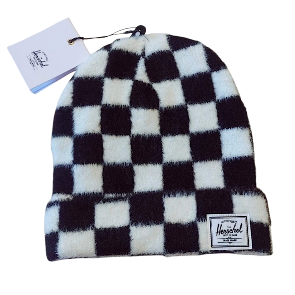 Herschel Supply Co Polson Faux Mohair Checkerboard Beanie